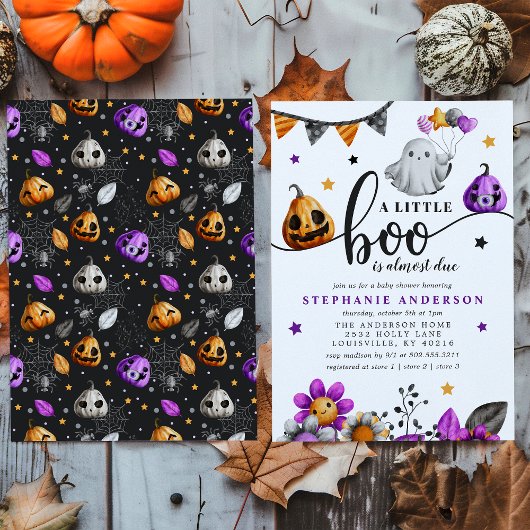 Een kleine boe heeft bijna een Halloween Baby show Kaart