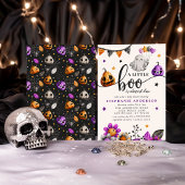 Een kleine boe heeft bijna een Halloween Baby show Kaart