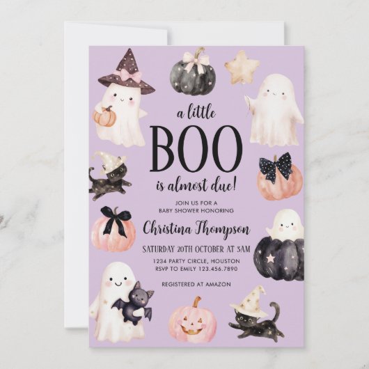 Een kleine boe heeft bijna een Halloween Baby show Kaart (Voorkant)