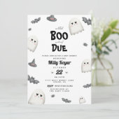 Een kleine boe heeft bijna een Halloween Baby show Kaart (Staand voorkant)