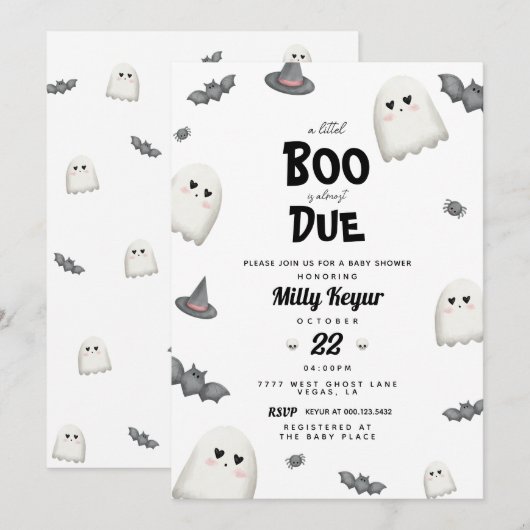 Een kleine boe heeft bijna een Halloween Baby show Kaart (Voorkant / Achterkant)