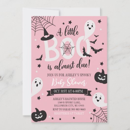 Een kleine boe heeft bijna een Halloween Baby show Kaart (Voorkant)