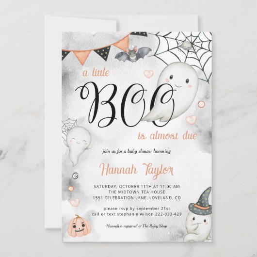 Een kleine boe heeft bijna een Halloween Baby show Kaart (Voorkant)