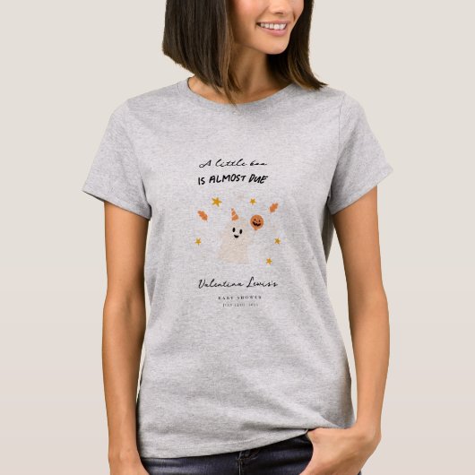 Een kleine boe is bijna Baby shower T-shirt (Voorkant)