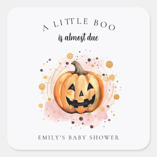 Een kleine boe is bijna verwant Baby shower Vierkante Sticker (Voorkant)