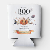 Een kleine boe op het Baby shower Way Halloween Blikjeskoeler (Achterkant)