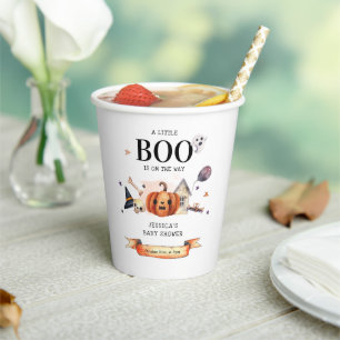 Een kleine boe op het Baby shower Way Halloween Papieren Bekers