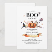 Een kleine boe op Way Halloween Baby shower Kaart (Voorkant / Achterkant)