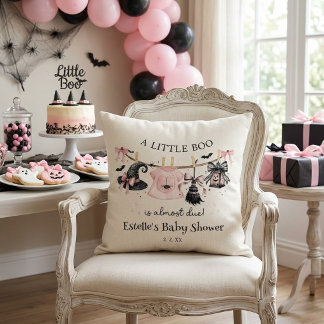 Een Kleine Boe Roze Strik Halloween Baby Shower Kussen