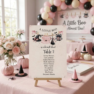 Een Kleine Boe Roze Strik Halloween Feest Baby Bor Kaart