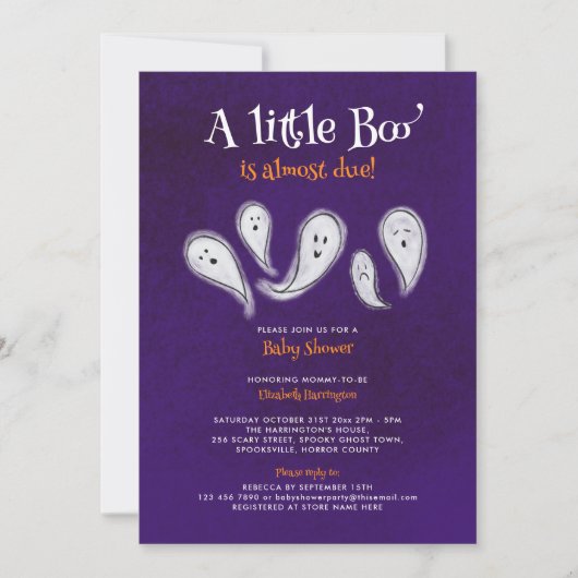 Een kleine Boo Baby shower uitnodiging (Voorkant)