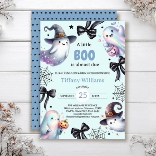 Een kleine Boo Baby shower uitnodiging | Schattige