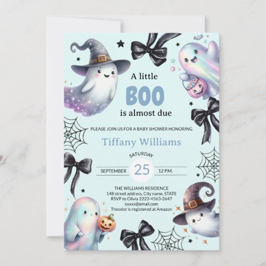 Een kleine Boo Baby shower uitnodiging | Schattige (Voorkant)