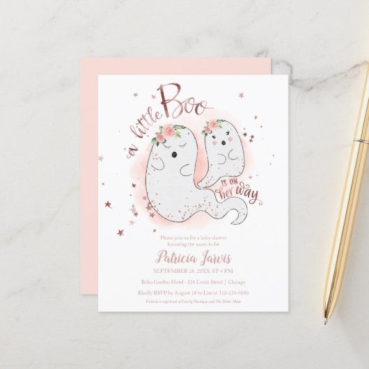 Een kleine Boo Budget Girl Baby shower (Voorkant / Achterkant in situ)