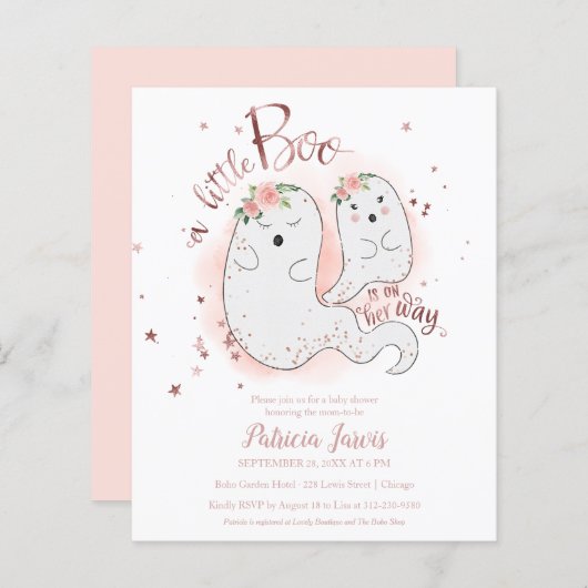 Een kleine Boo Budget Girl Baby shower (Voorkant / Achterkant)