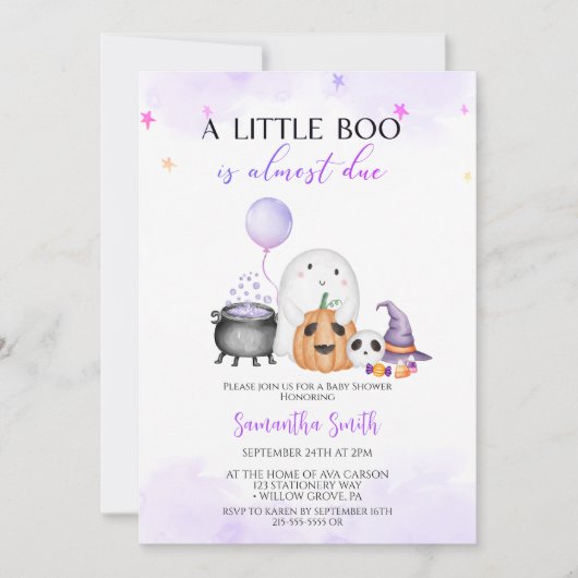 Een kleine Boo Girl Halloween Baby shower Kaart (Voorkant)