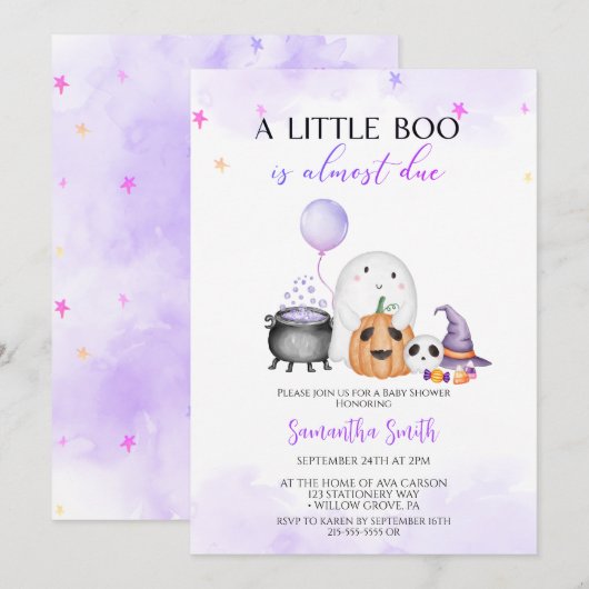 Een kleine Boo Girl Halloween Baby shower Kaart (Voorkant / Achterkant)