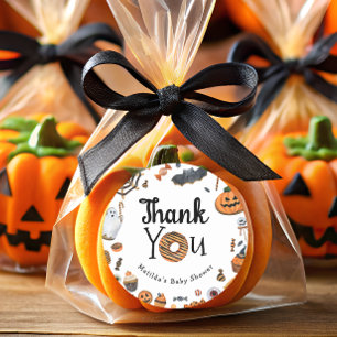 Een Kleine Boo Halloween Baby Shower Bedankt Ronde Sticker