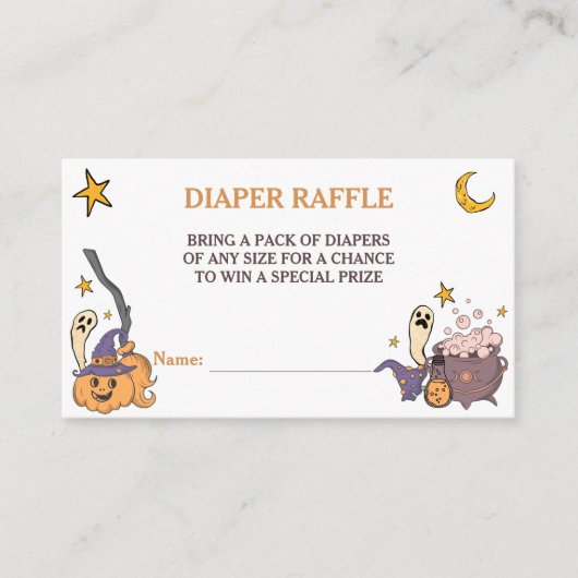 Een kleine Boo Halloween Baby shower Diaper Raffle Informatiekaartje (Voorkant)