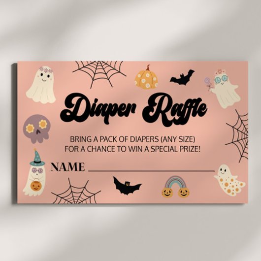 Een kleine Boo Halloween Baby shower Diaper Raffle Informatiekaartje