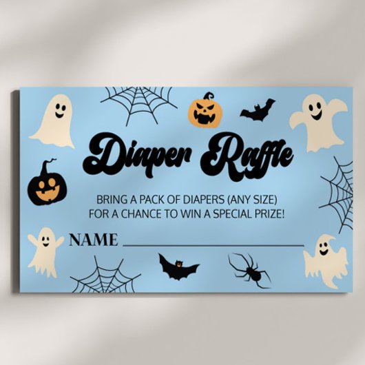 Een kleine Boo Halloween Baby shower Diaper Raffle Informatiekaartje