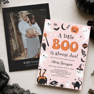 Een kleine Boo Halloween baby shower meisje uitnod Kaart