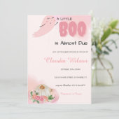 Een kleine Boo Halloween Baby shower uitnodiging (Staand voorkant)