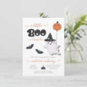 Een kleine Boo Halloween Baby shower uitnodiging (Staand voorkant)