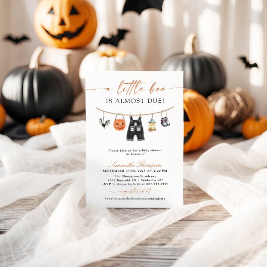 Een kleine Boo Halloween Baby shower uitnodiging