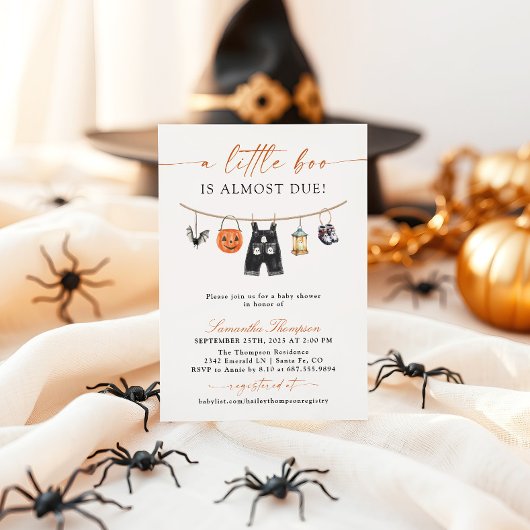 Een kleine Boo Halloween Baby shower uitnodiging