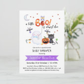 Een kleine Boo Halloween Baby shower uitnodiging (Staand voorkant)