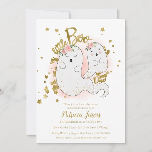 Een kleine Boo Halloween Baby shower uitnodiging (Voorkant)