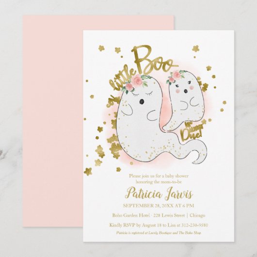 Een kleine Boo Halloween Baby shower uitnodiging (Voorkant / Achterkant)