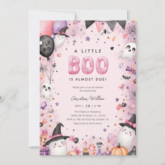 Een kleine Boo Halloween Baby shower uitnodiging