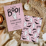 Een kleine Boo Halloween Baby Sprinkle-uitnodiging Kaart<br><div class="desc">Boe! Deze schattige baby sprinkle uitnodiging is perfect voor elke toekomstige mama! Bewerk de tekst eenvoudig met je baby shower-informatie. Bekijk het hele collectie voor meer overeenkomende objecten!</div>