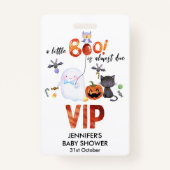 Een kleine Boo Halloween Bowtie Baby shower VIP Badge (Voorkant)