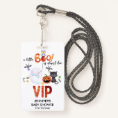 Een kleine Boo Halloween Bowtie Baby shower VIP Badge (Voorkant met draagriem)