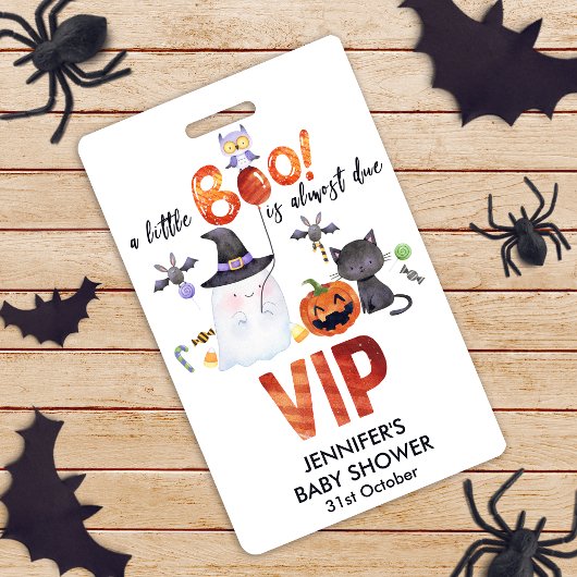 Een kleine Boo Halloween Bowtie Baby shower VIP Badge