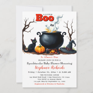 Een Kleine Boo Halloween Geest Ketel Baby Shower Kaart