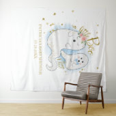 Een Kleine Boo Halloween Jongen Baby Shower Achter Wandkleed (In Situ (horizontaal))