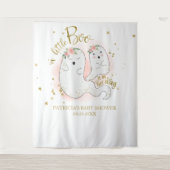 Een Kleine Boo Halloween Meisje Baby Shower Achter Wandkleed (Voorkant)