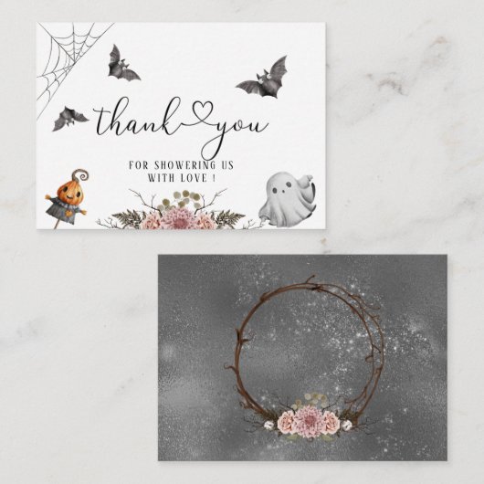 Een kleine Boo Halloween Note Kaart Notitiekaartje (Voorkant / Achterkant)