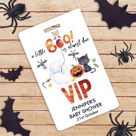 Een kleine Boo Halloween stropdas baby shower VIP Badge