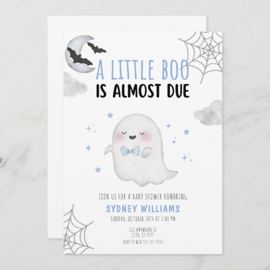 EEN KLEINE BOO IS HET EIND VAN DE ZWANGERSCHAP BAB KAART (Voorkant / Achterkant)