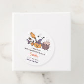 Een kleine Boo pompoen & vleermuis Halloween Baby Bedankjes Labels (In situ)