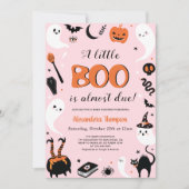 Een kleine Boo Roze Halloween Baby Girl Shower Kaart (Voorkant)