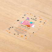 Een kleine boo spook, uil Halloween Baby shower Acryl Uitnodigingen (Laagn)