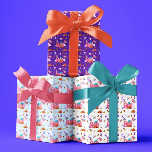 Een kleine boo spook, uil Halloween Baby shower Inpakpapier Vel