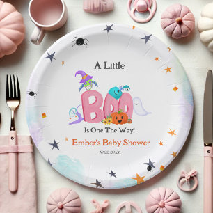 Een kleine boo spook, uil Halloween Baby shower Papieren Bordje