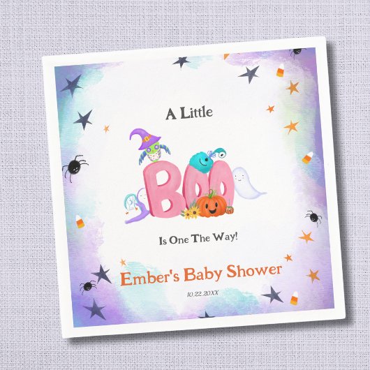Een kleine boo spook, uil Halloween Baby shower Servet